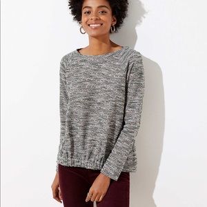 Loft Rainbow Blouce Gathered Hem Sweatshirt